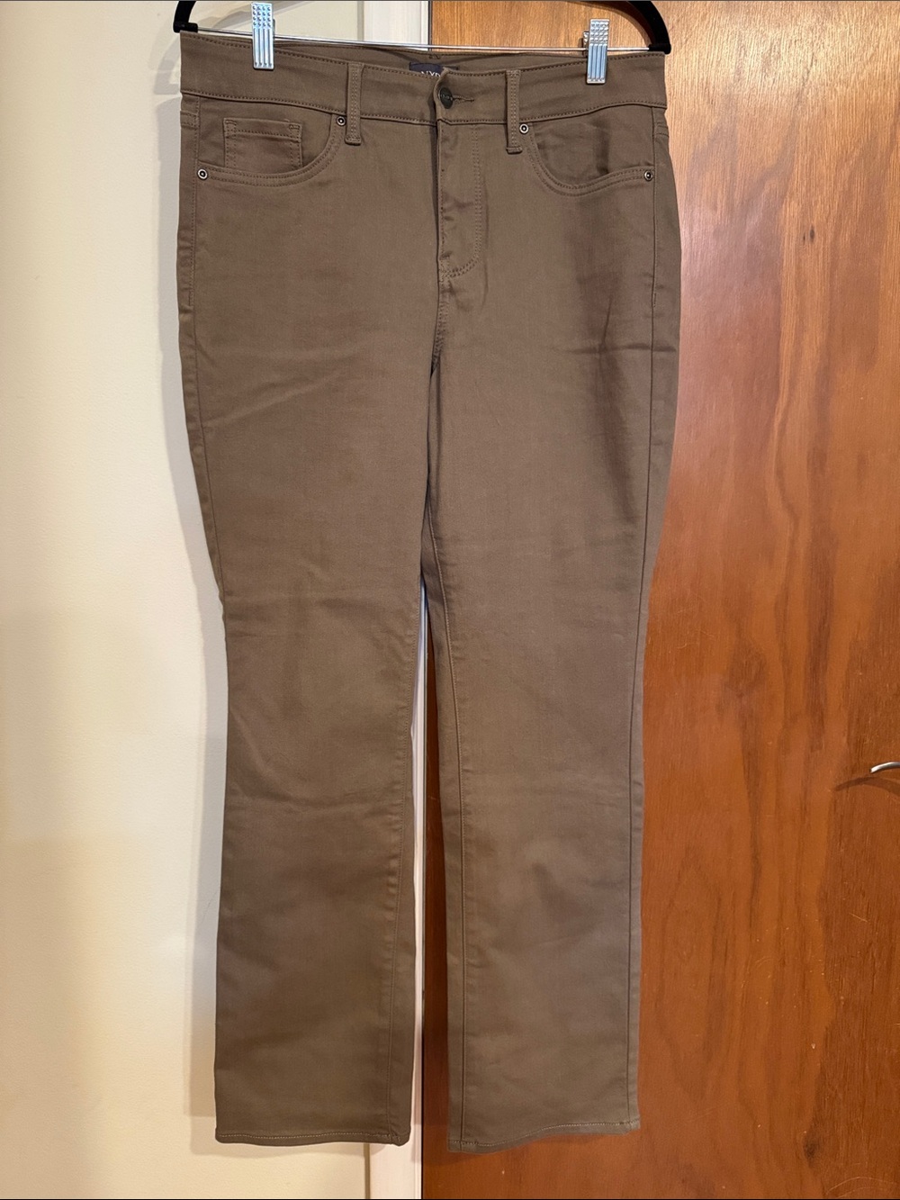 NYDJ Dark Taupe Straight-Leg Jeans